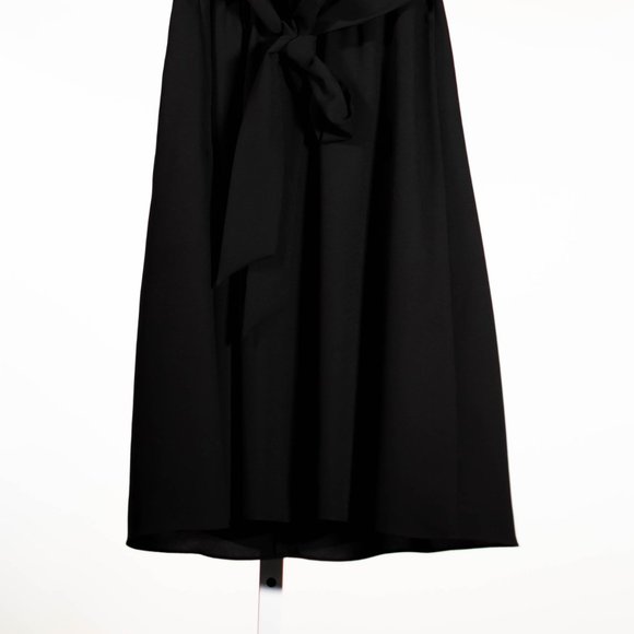 Vince Camuto Womens Dress Black Stretch V-Neck Belted Fit Flare Cocktail Party 4 - Picture 9 of 9